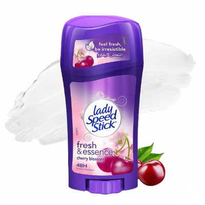 LADY SPEED STICK FRESH & ESSENCE CHERRY BLOSSOM — 48 HR DEODORANT ANTIPERSPIRANT 65 GM